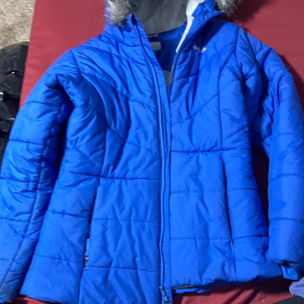blue big coat